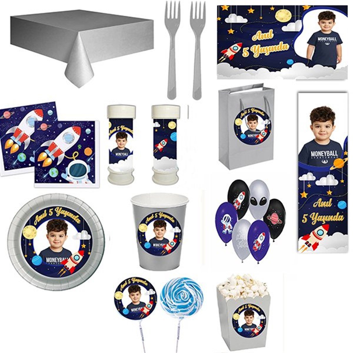 Kişiye Özel Uzay 16 Kişilik Parti Seti