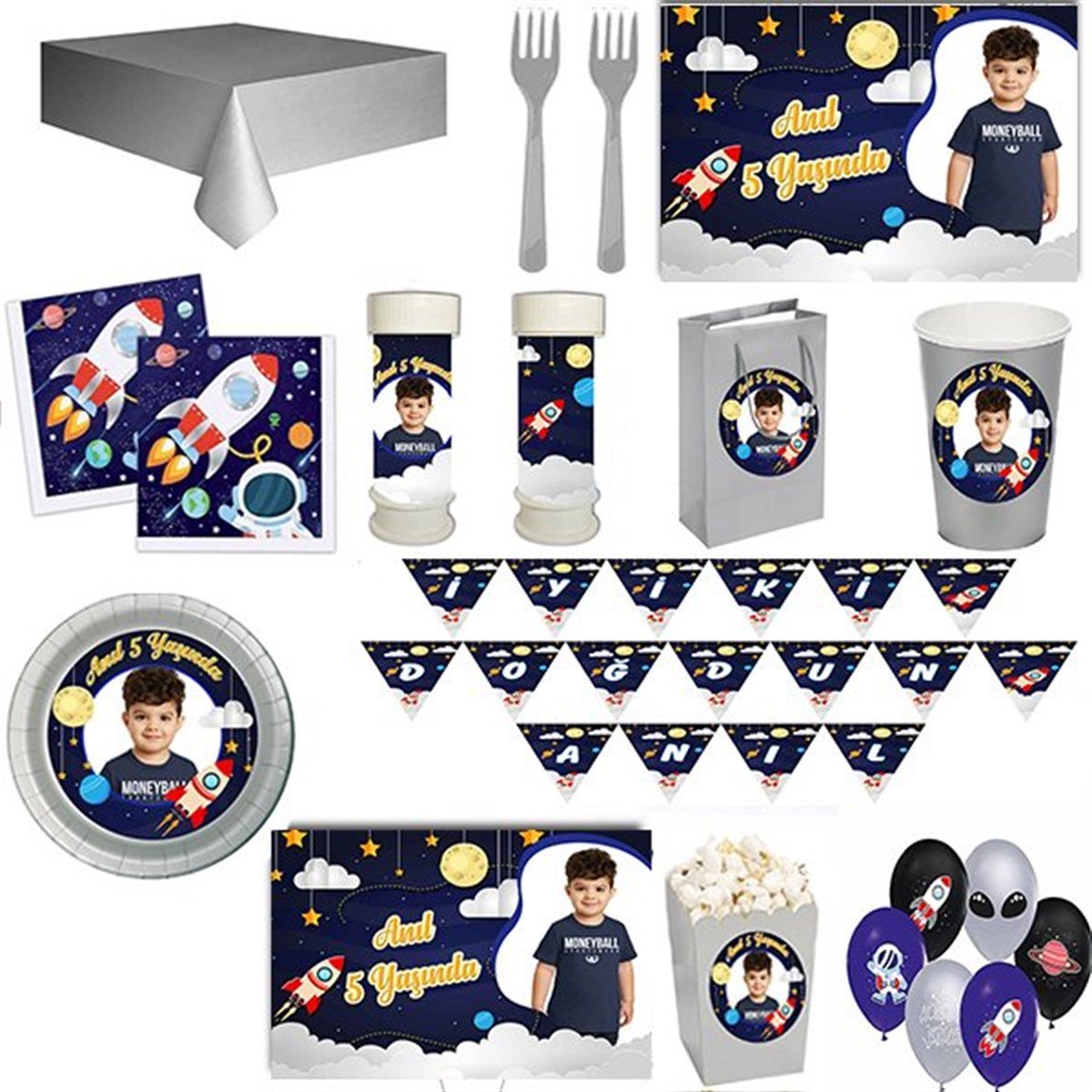 Kişiye Özel Uzay 24 Kişilik Parti Seti