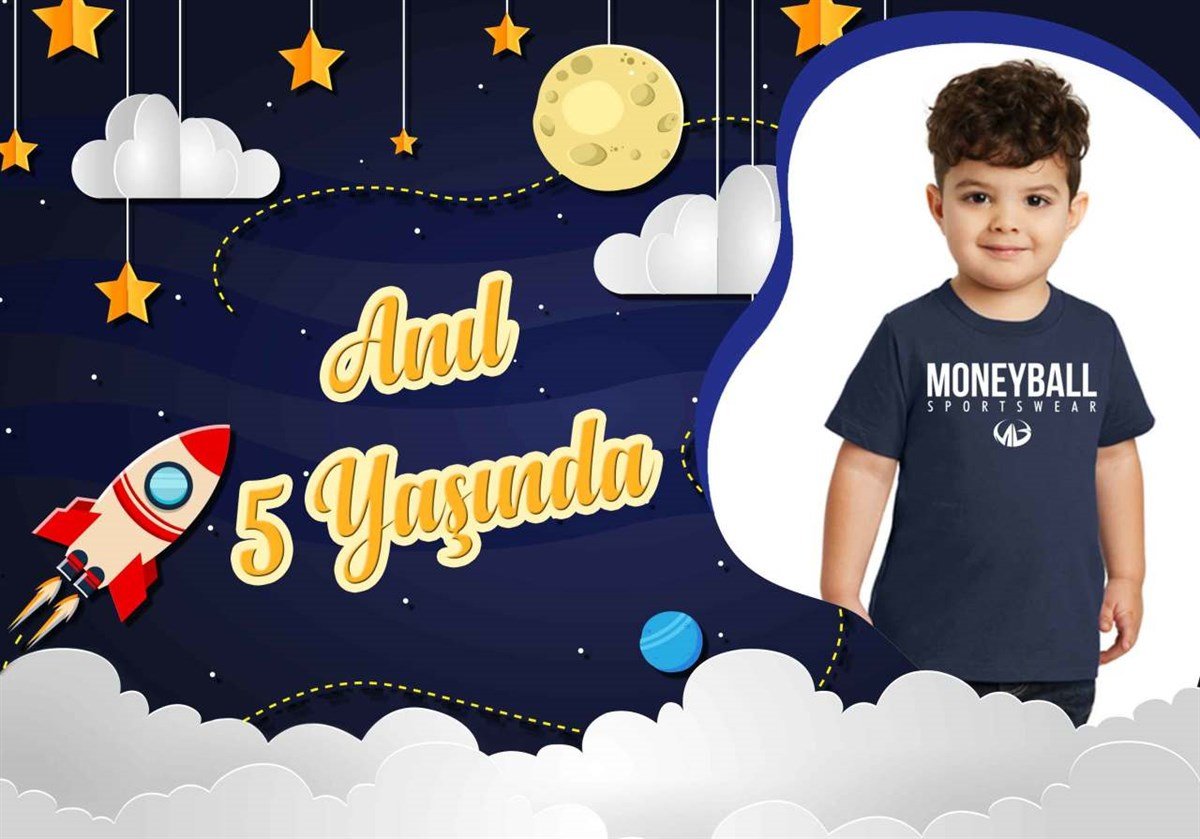 Kişiye Özel Uzay Temalı Doğum Günü Afiş