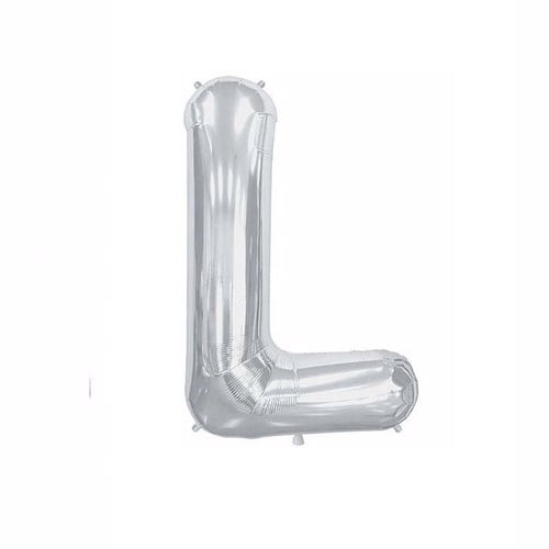 L Harf Gümüş Folyo Balon Küçük 35 cm