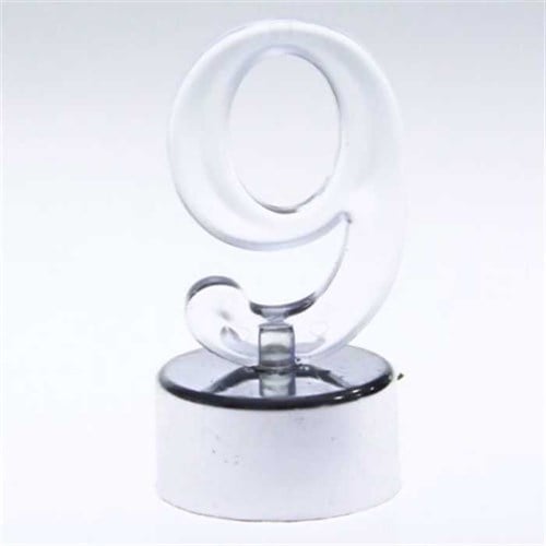 Led Işıklı 9 Rakam Mum Gümüş