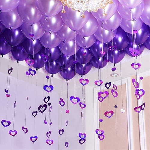 Lila Metalik Balon 20 Adet