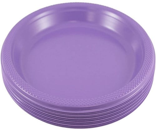 Lila Renk Plastik Tabak 25 Adet