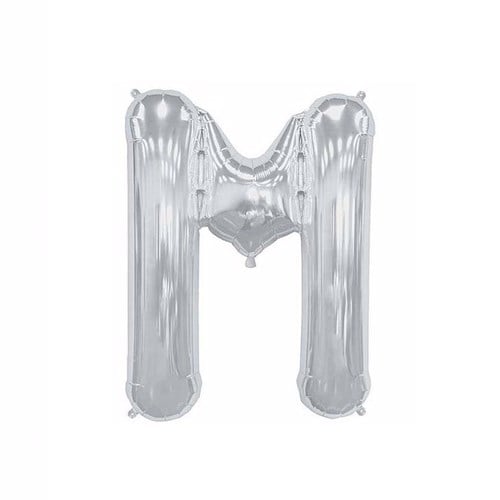 M Harf Folyo Gümüş Balon Küçük 35  Cm