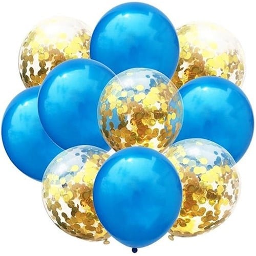 Mavi Gold Konfetili Balon