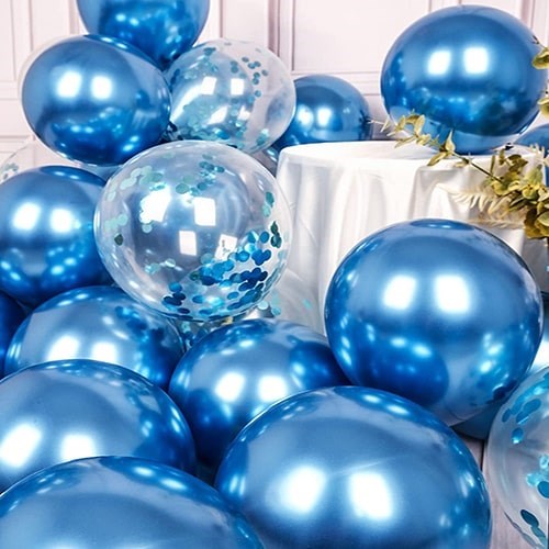 Mavi Krom Balon 50 Adet