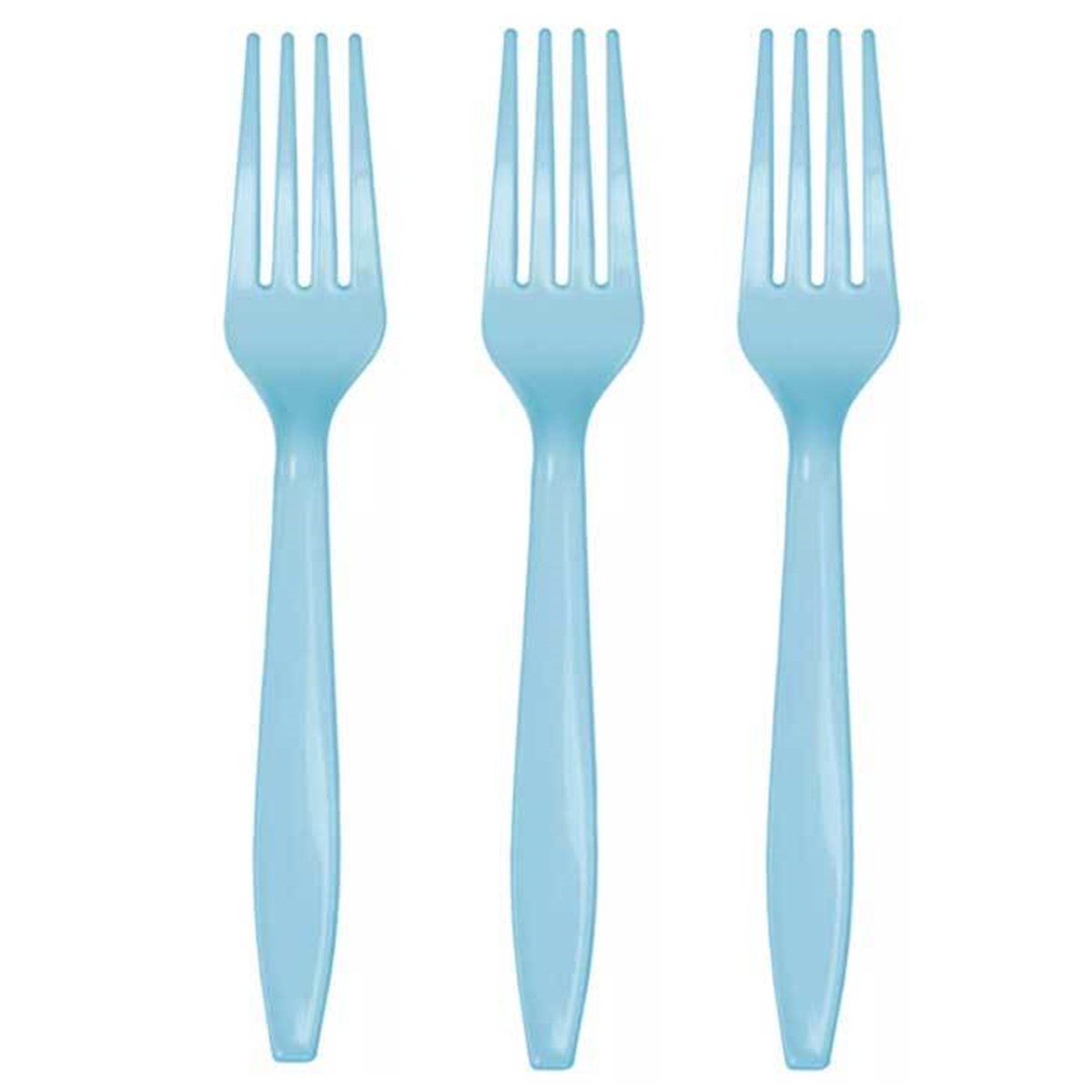 Mavi Renk Plastik Çatal 25 Adet