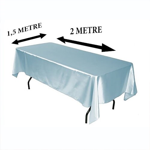 Mavi Renkli Saten Masa Örtüsü