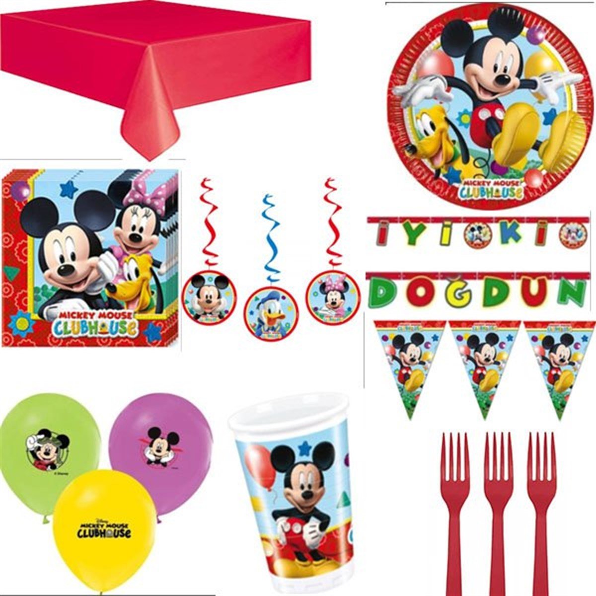 Mickey Mouse 16 Kişilik Parti Seti