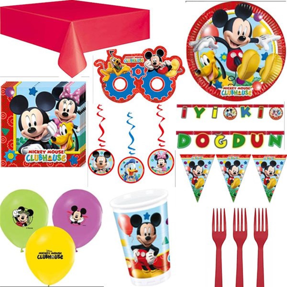 Mickey Mouse 24 Kişilik Parti Seti