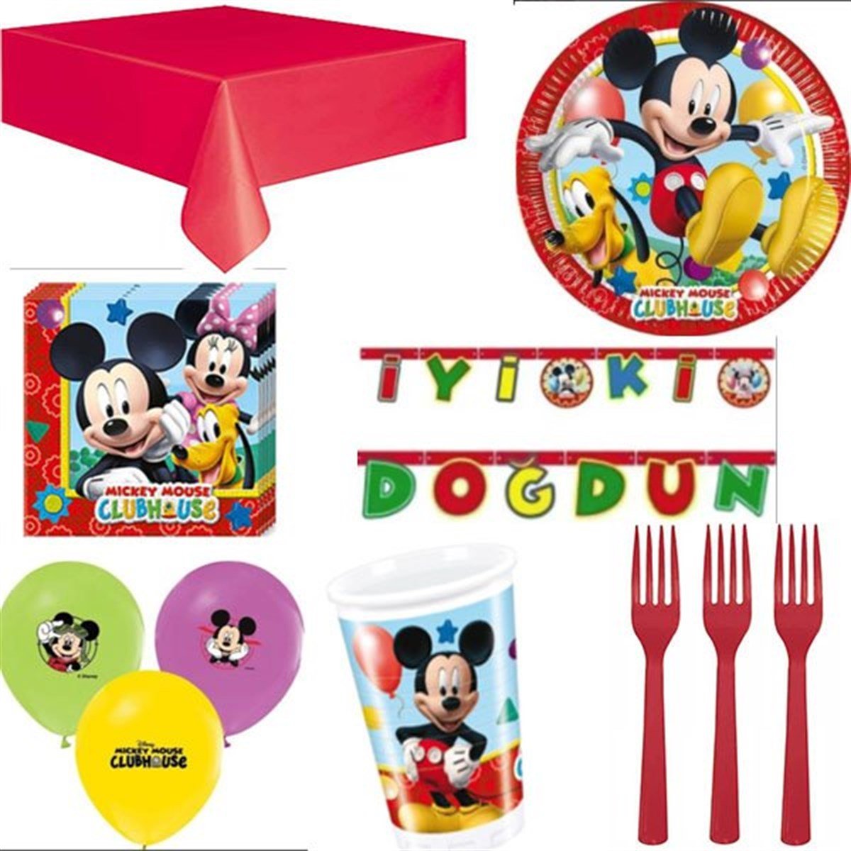 Mickey Mouse 8 Kişilik Parti Seti