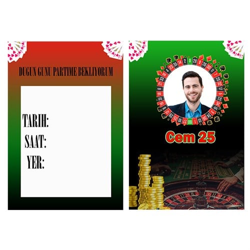 Milyoner Temalı Davetiye 10 Adet