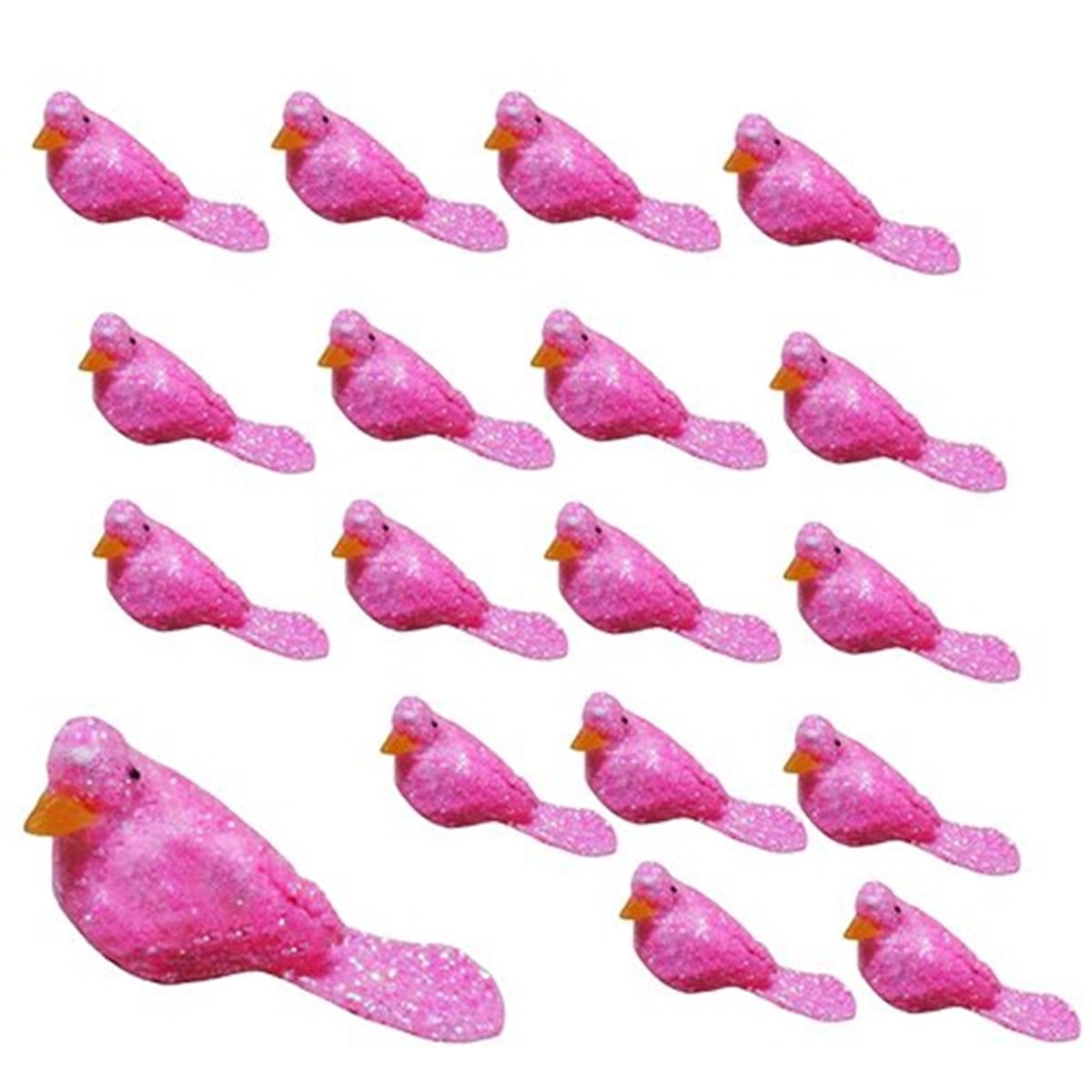 Minik Kuşlar Masa Süsü 24 Adet Pembe