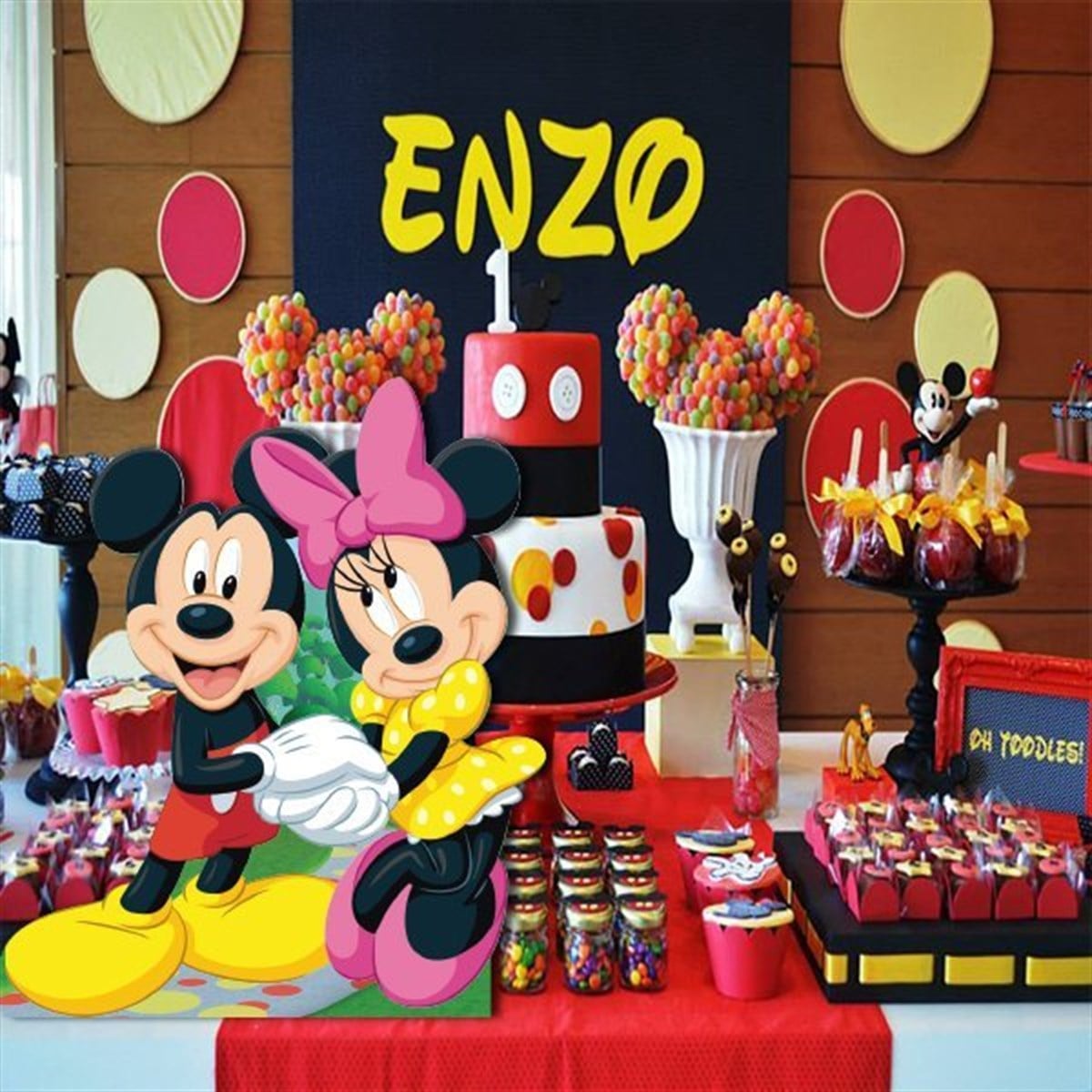 Minnie Mickey Mouse Masa Üstü Ayaklı Pano