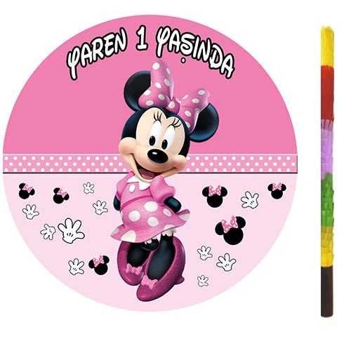 Kişiye Özel Minnie Mouse Pinyata + Sopası