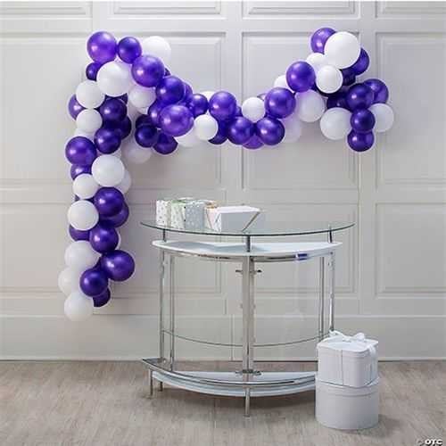 Mor Beyaz Zincir Balon Seti