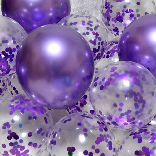 Mor Krom Konfetili Balon