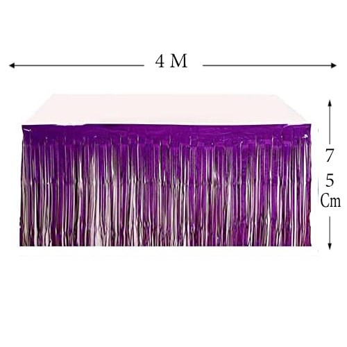 Mor Saçaklı Masa Eteği