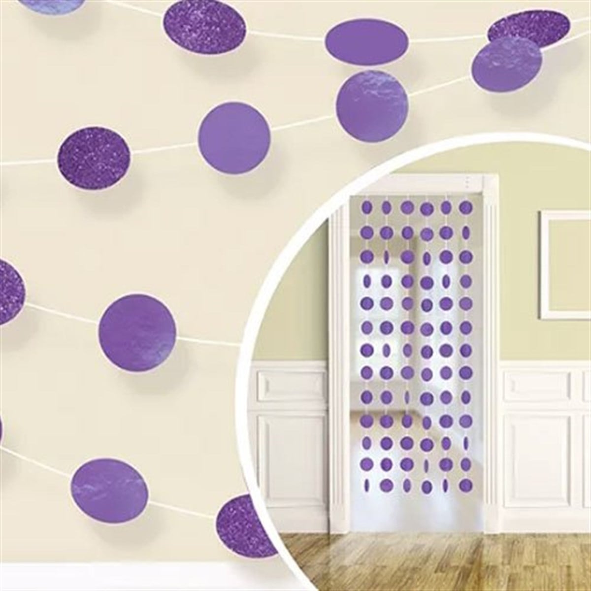 Mor Yuvarlak Kapı Süsü 6 Adet