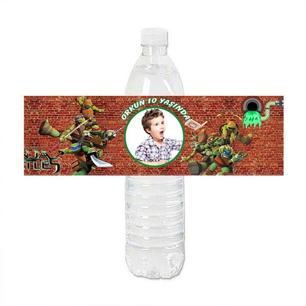 Ninja Kaplumbağalar Özel  Şişe Etiketi 12 Adet