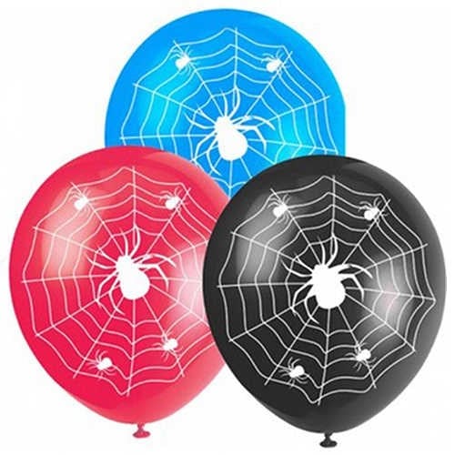 Örümcek Ağlı Baskılı Balon 12 Adet