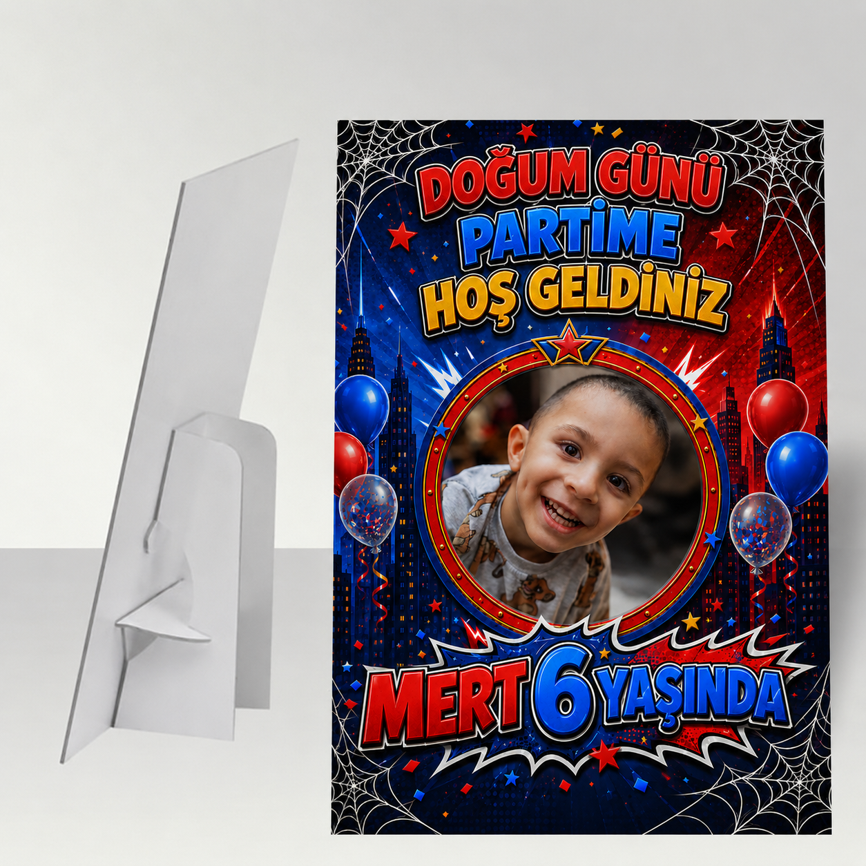 Spiderman KonseptiÖrümcek Kişiye Özel Ayaklı Pano