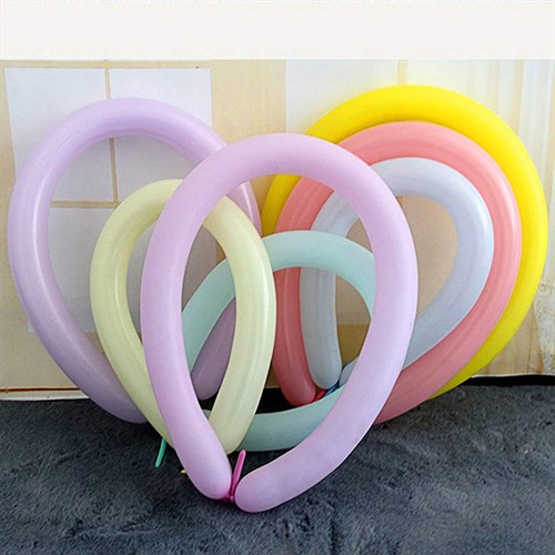 Pastel Renkler Sosis Balon 100 Adet