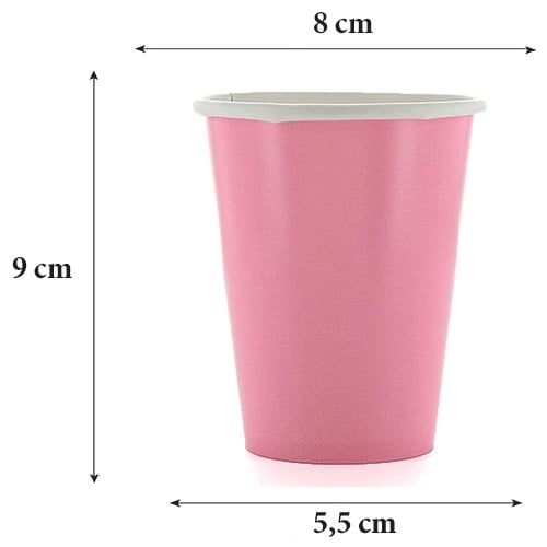 Pembe Karton Bardak 8 Adet
