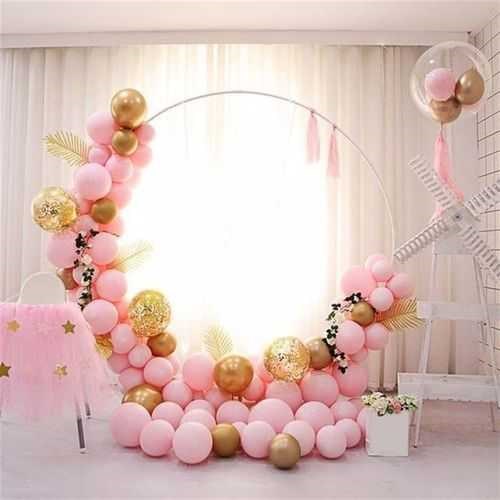 Pembe Makaron Zincir Balon Seti
