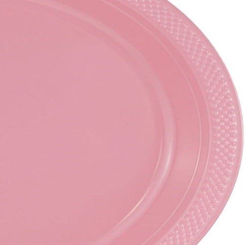 Pembe Renk Plastik Tabak 25 Adet