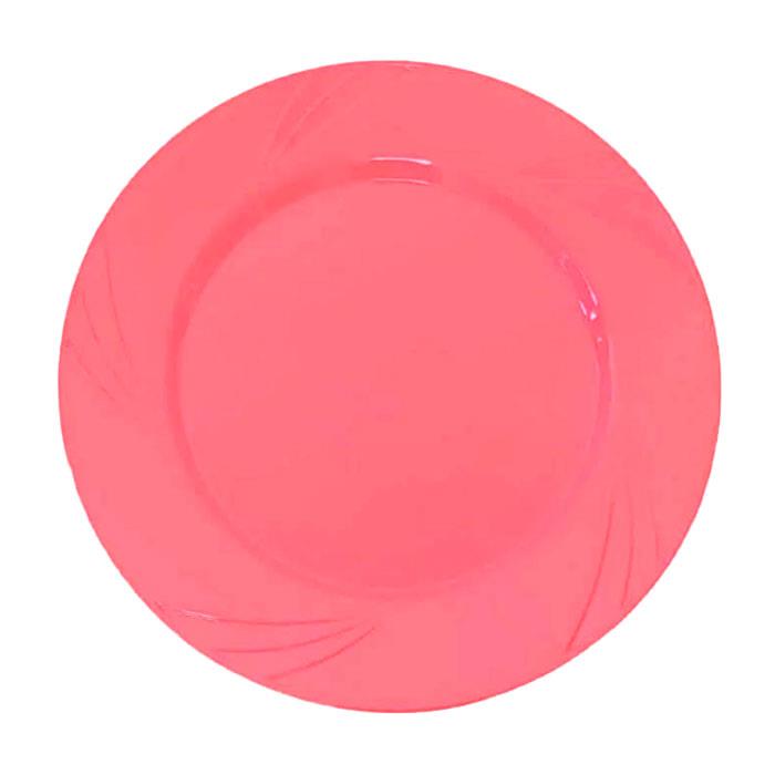 Lüks Plastik TabakPembe Yuvarlak Mika Tabak 26 cm 