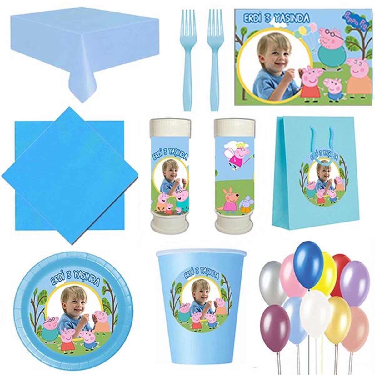 Peppa Pig 8 Kişilik Parti Seti