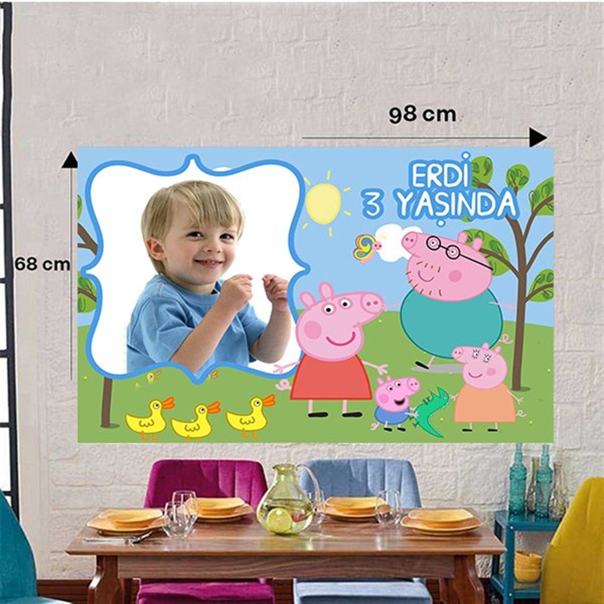 Peppa Pig Kişiye Özel Duvar Panosu