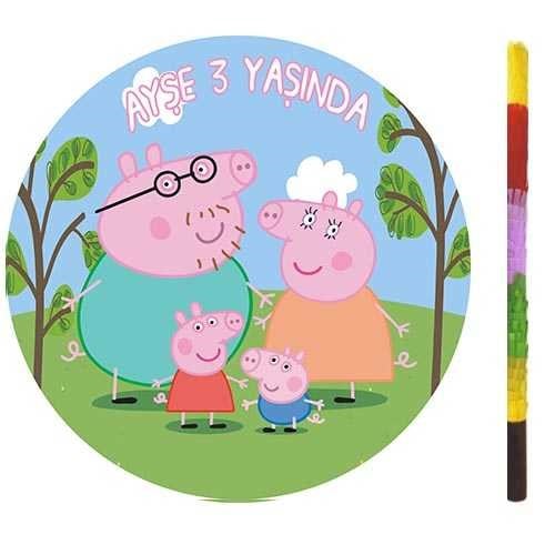 Kişiye Özel Peppa Pig Pinyata + Sopası