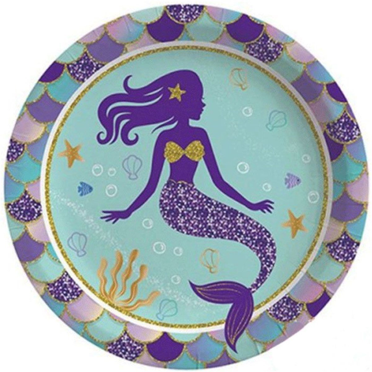 Pırıltılı Deniz Kızı Tabak 8 Adet