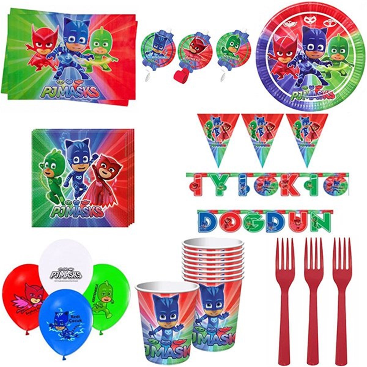 Pj Maskeliler 16 Kişilik Parti Seti