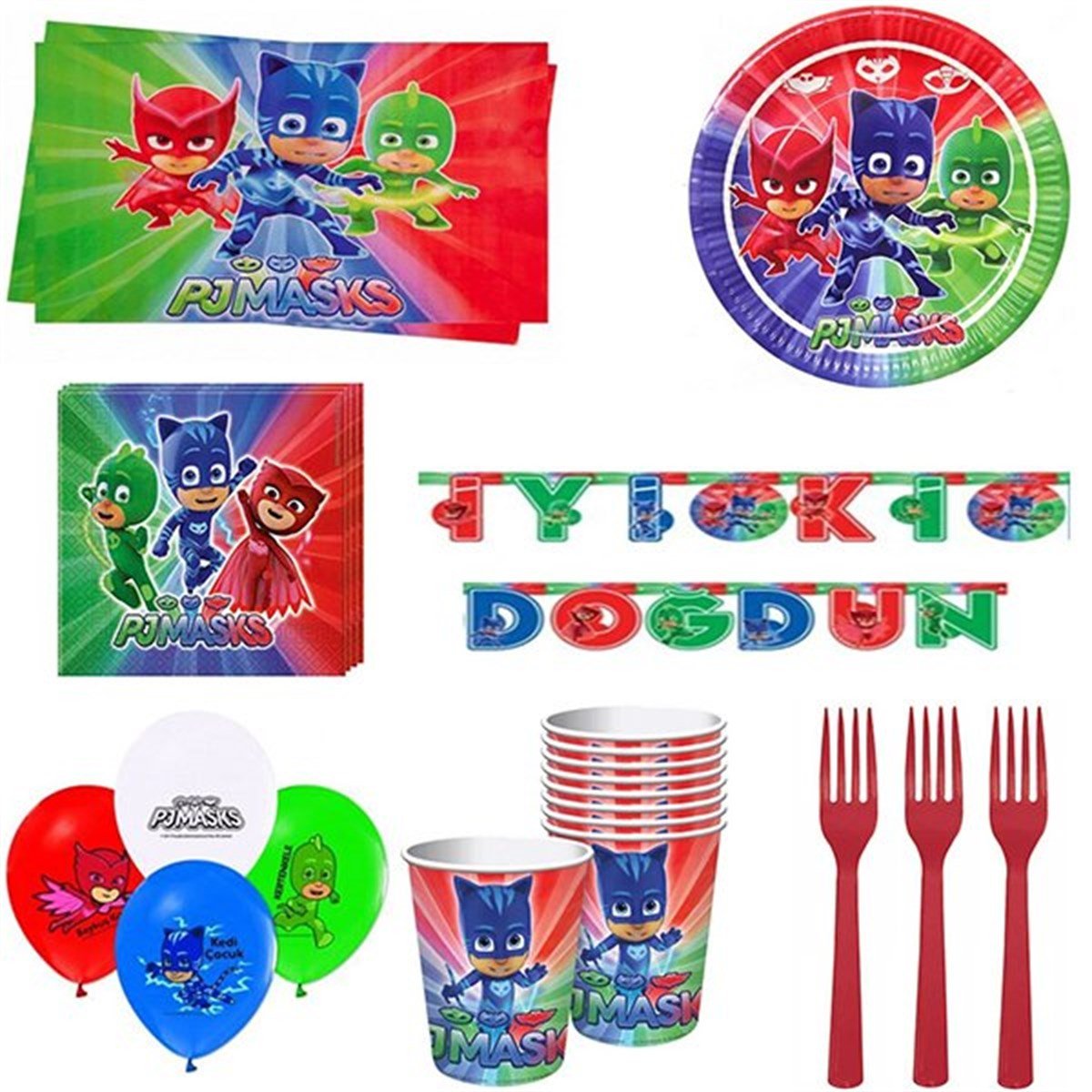 Pj Maskeliler 8 Kişilik Parti Seti