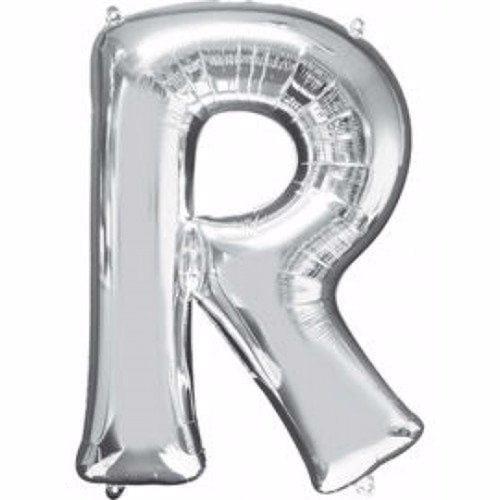Gümüş Renk 76 cm R Harf Folyo Balon Gümüş 76 cm