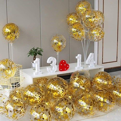 Metalik Sarı Gold Konfetili Balon