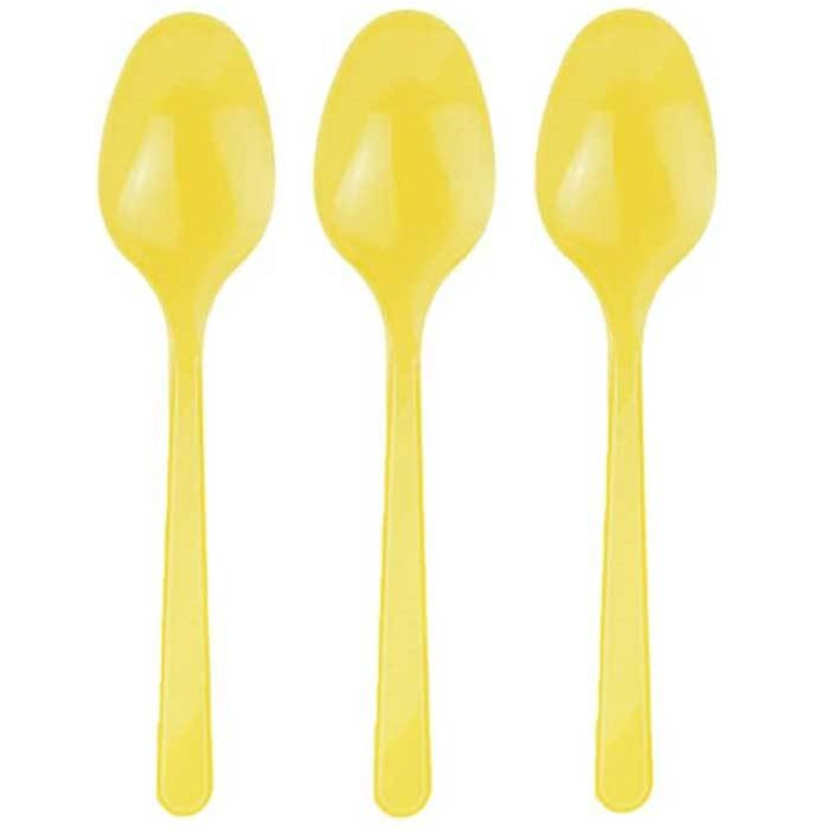 Sarı Renk Plastik Kaşık 25 Adet