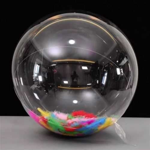 Şeffaf Karışık Tüylü Balon 45 Cm