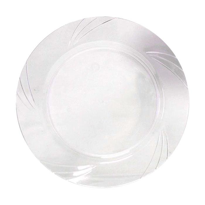 Lüks Plastik TabakŞeffaf Yuvarlak Mika Tabak 26 cm 6 Adet