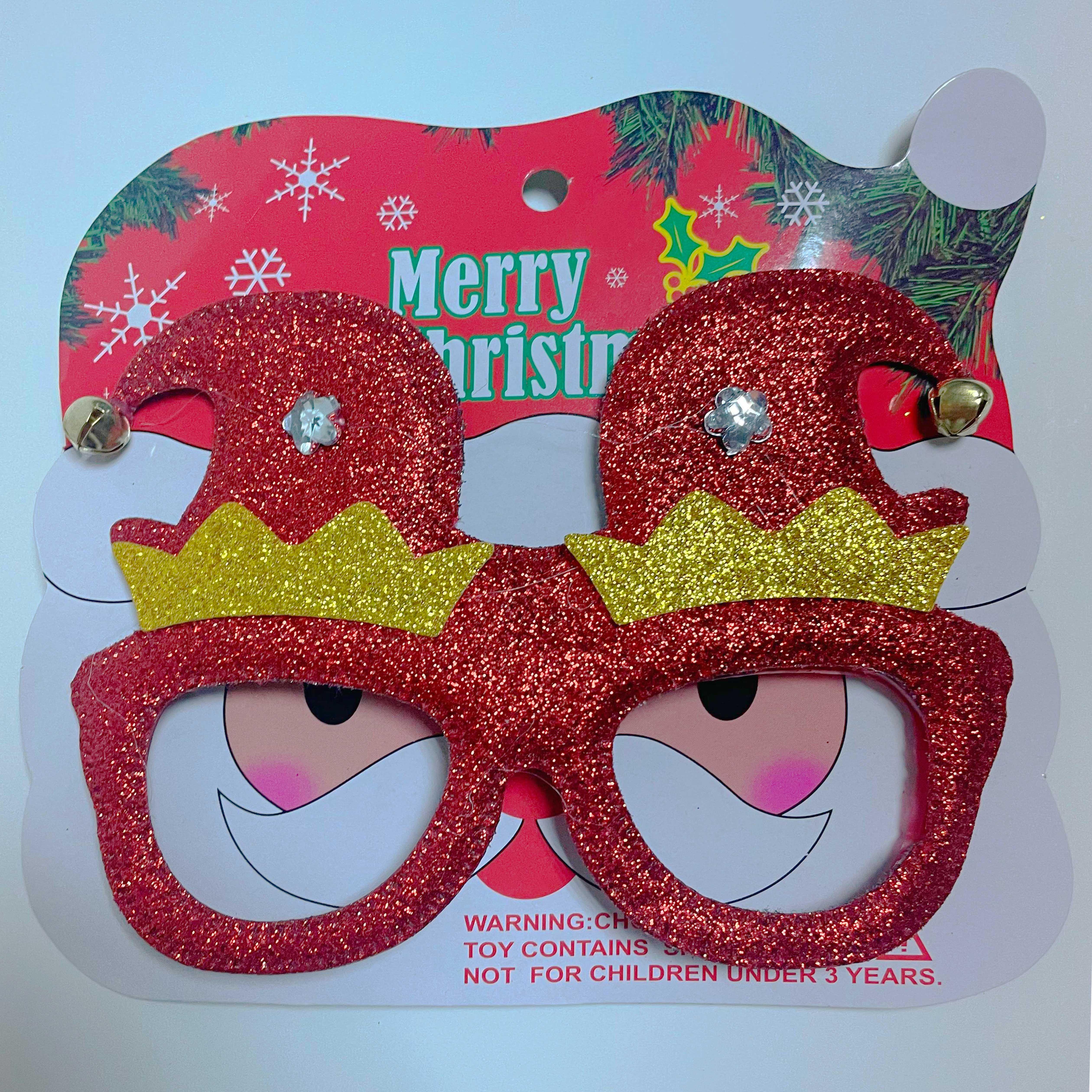 Taç ve GözlükSimli Noel Baba Şapka  Gözlük