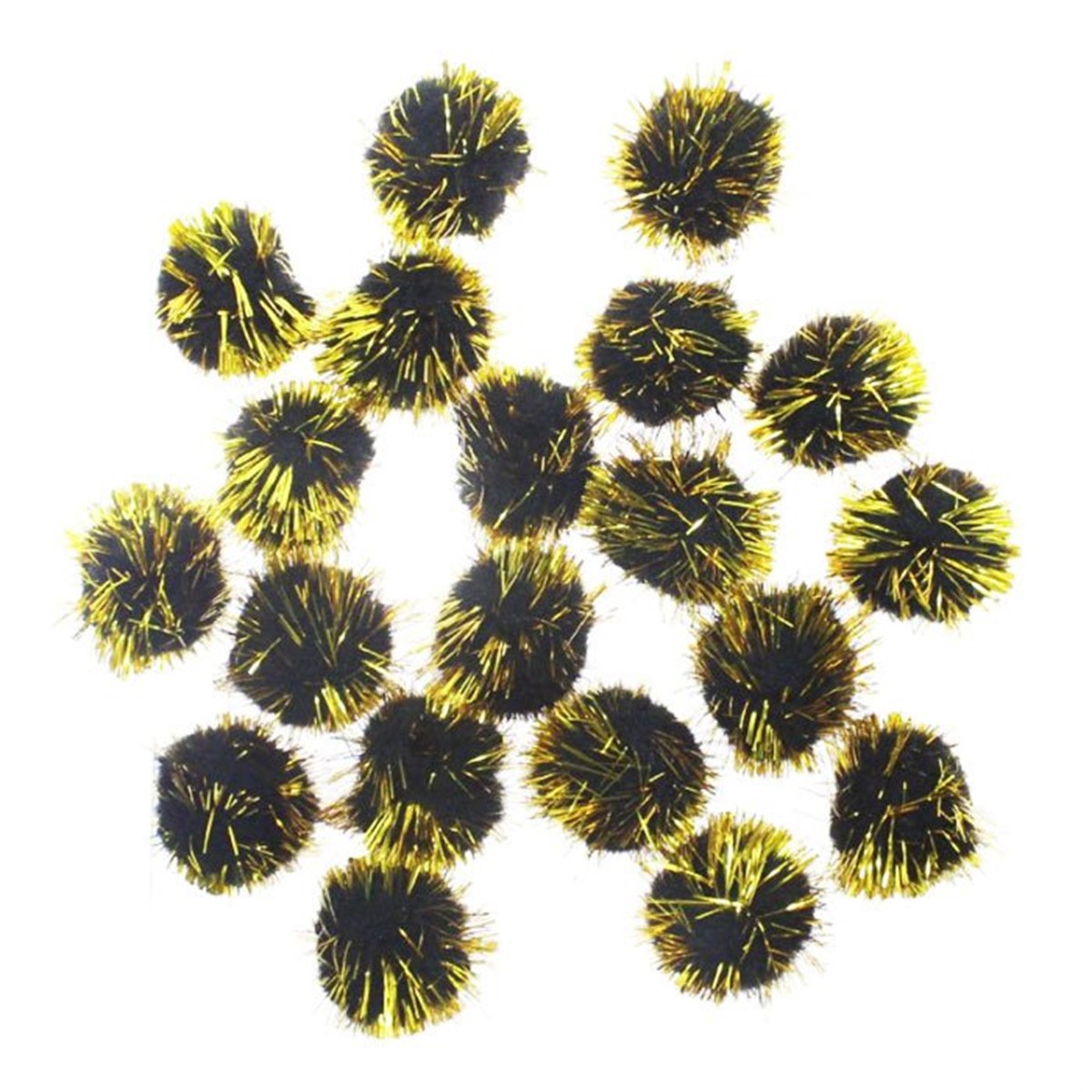 Simli Siyah Gold Ponpon