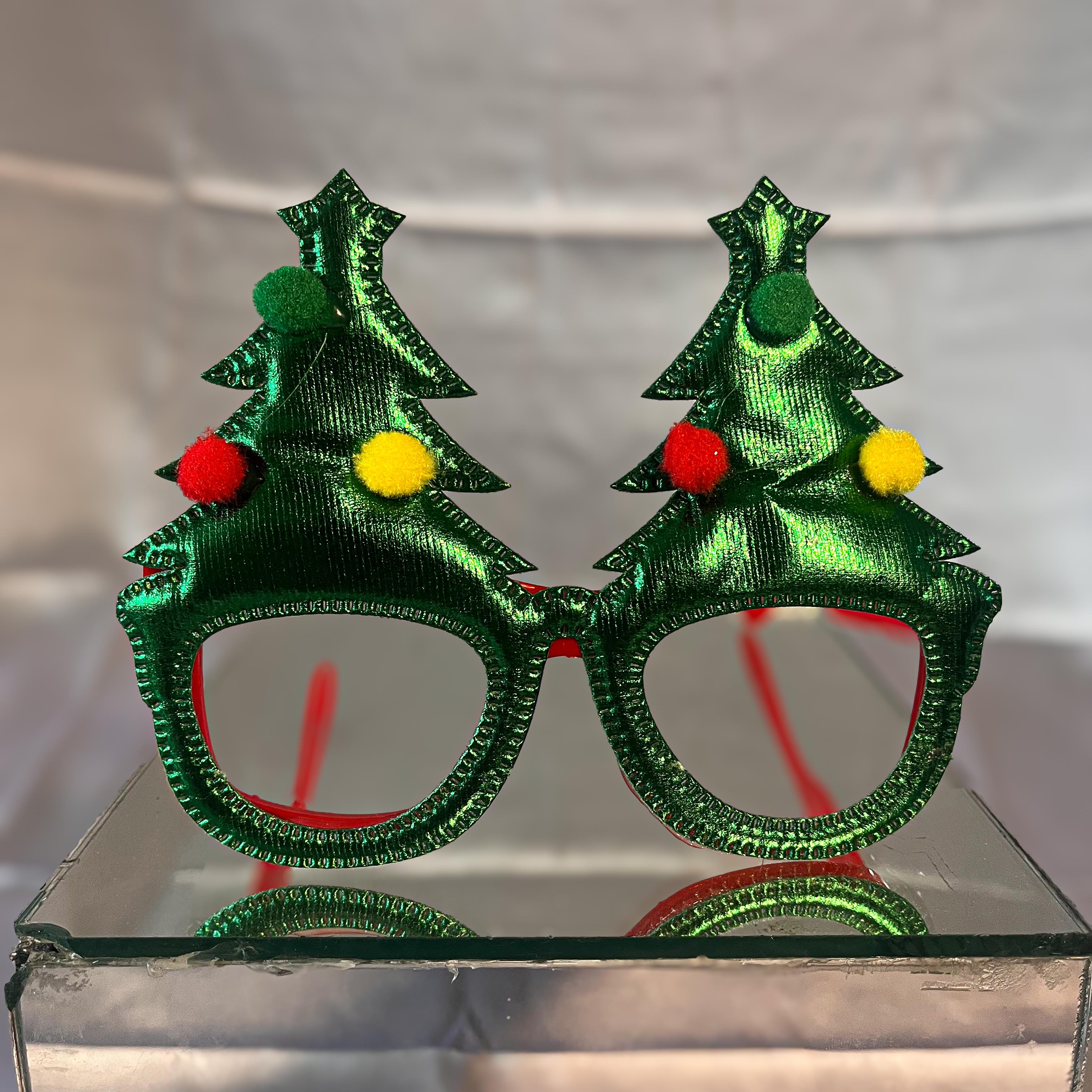 Parlak Yılbaşı Yeşil Gözlük Çam Ağacı