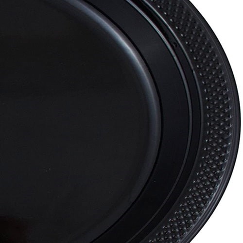 Siyah Renk Plastik Tabak 25 Adet