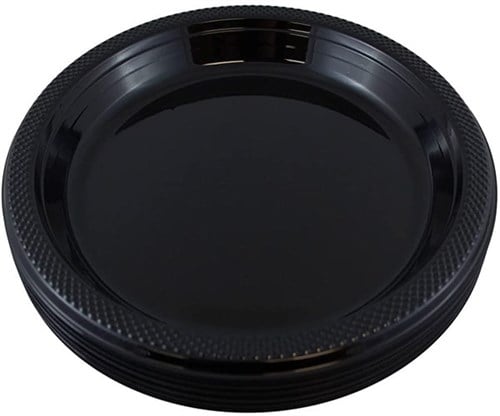 Siyah Renk Plastik Tabak 25 Adet