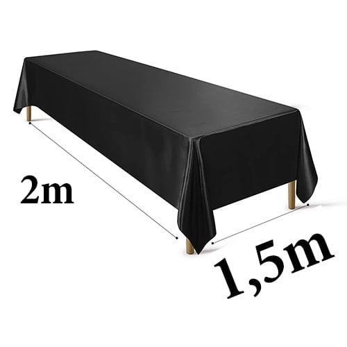 Siyah Renkli Saten Masa Örtüsü