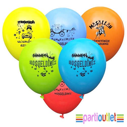 Sünnet Temalı Latex Balon 12 Adet