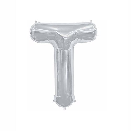 T Harf Folyo Gümüş Balon Küçük 35 Cm